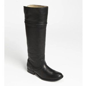 Frye Melissa Trapunto Riding Boot in Black (NWT)